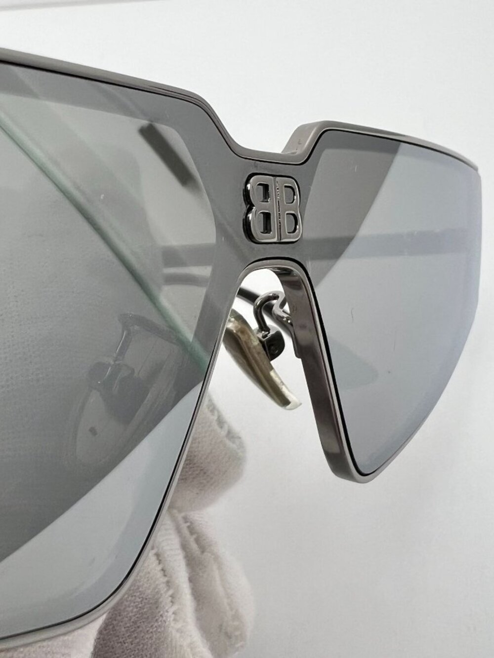 BALENCIAGA Silver Shield 2.0 Metal Frame Sunglasses BB0192S - Picture 6 of 9